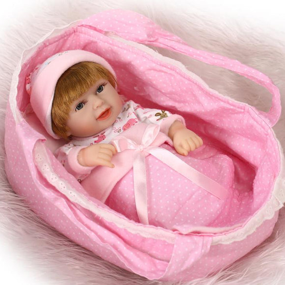 11inch Reborn Baby Doll Girl Silicone Handmade Lifelike Baby Dolls Play House Bath Toys