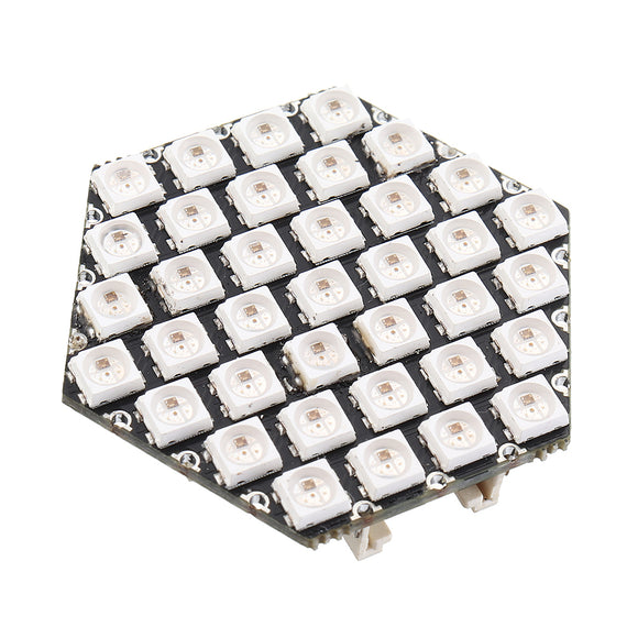 WS6812 37Pcs HEX RGB LED Hexagon LED Board with  3 GROVE Port Compatible with M5Stack UI-Flow