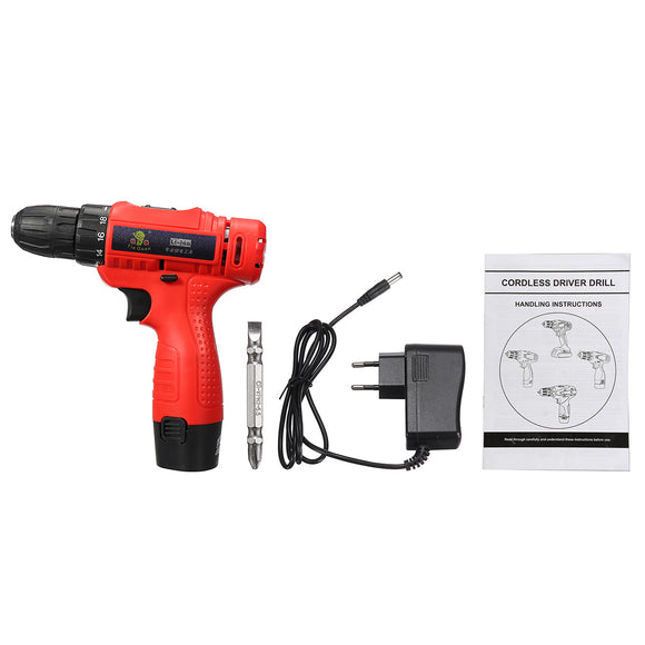 110V-240V Cordless Electric Screwdriver 1 Battery 1 Charger Drilling Punching Power Tools