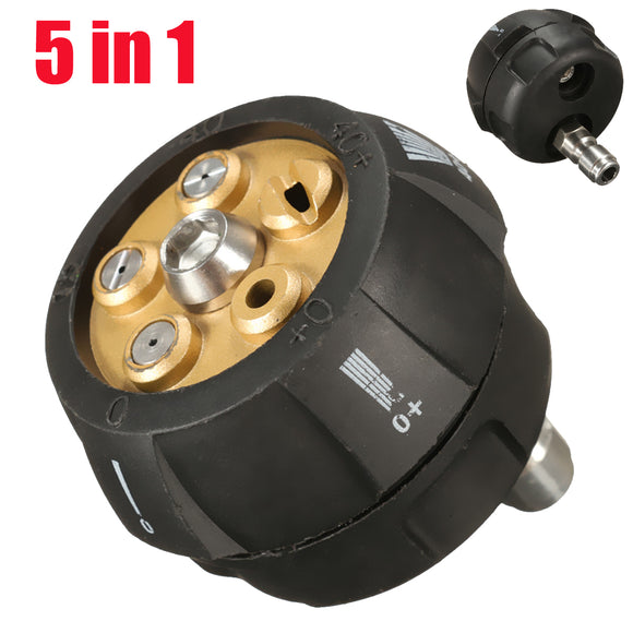 5 in 1 Change Over Pressure Washer Spray Nozzle with 1/4 Inch Quick Connect