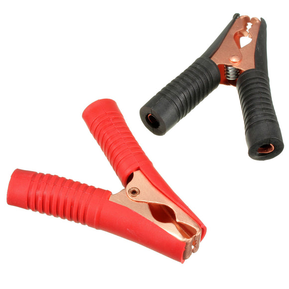 2Pcs Alligator Clip Battery Test Lead Clips 100A Red + Black 90mm