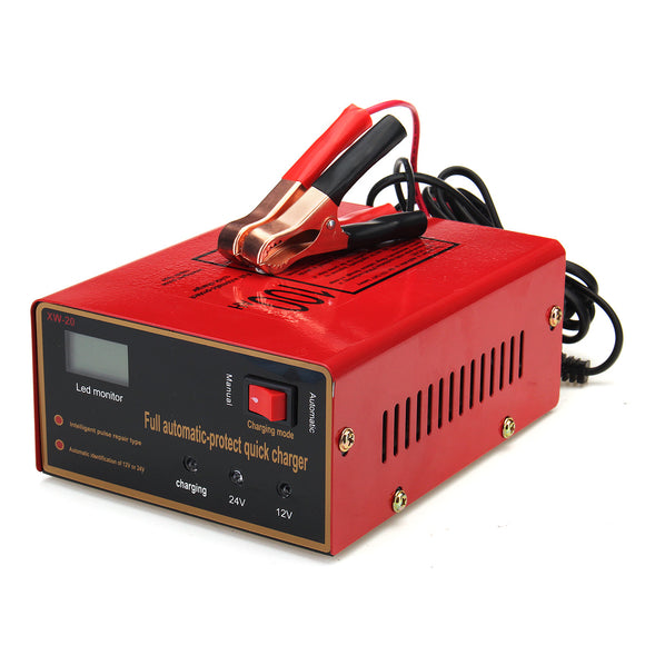 12/24V 10A 140W Car Motorcycle Lead Acid Red Battery Charger Full Automatically