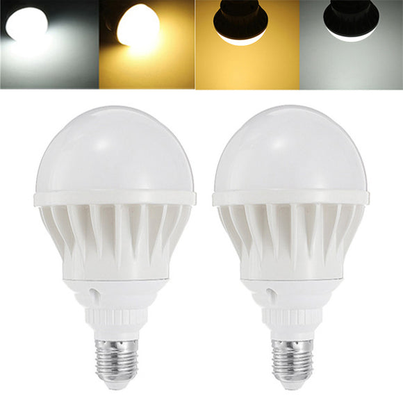 E27 15W White Shell Warm White Pure White Aluminum LED Global Light Bulb AC85-265V