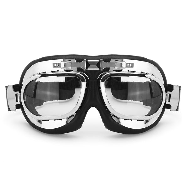 Motorcycle Goggles Vintage Motocross Classic  Glasses Retro Pilot Cruiser Steampunk ATV Bike