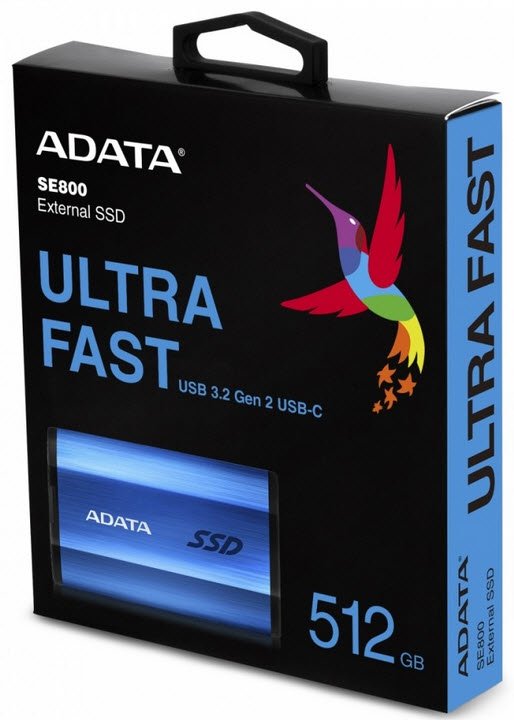 Adata ASE800-512GU32G2-CBL SE800 series , external TLC SSD 512Gb bLue