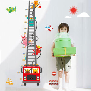 1Pcs Cute Truck Height Measure Wall Sticker Mural Decals Home Room Decoration Child Growth Chart Toys