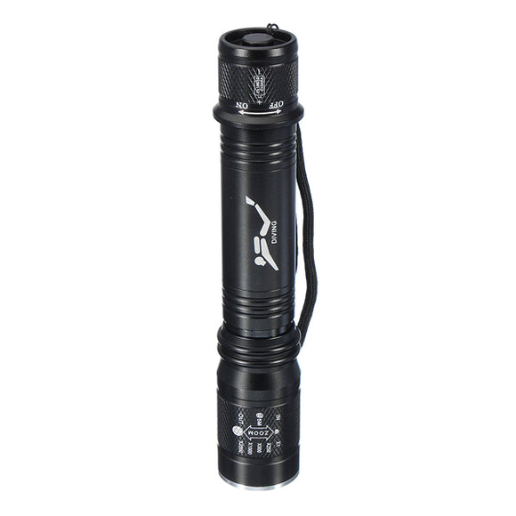 Elfeland D83  T6 1000LM 1Mode Zoomable Underwater LED Flashlight 30M