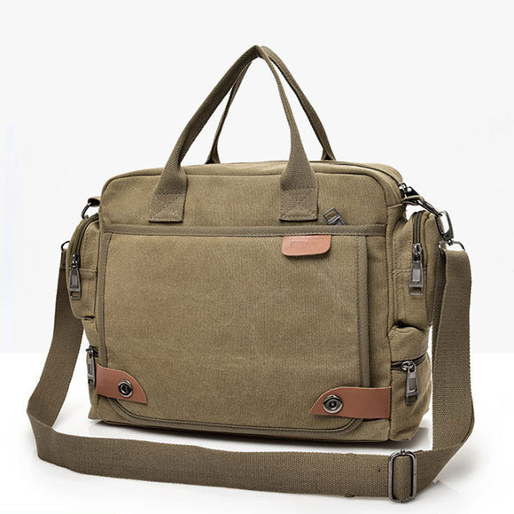 Men Multi-function Canvas Business Laptop Bag Briefcase Handbag Shoulder Bag