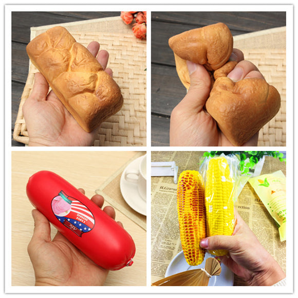 Eric Squishy 3PCS Dark Orange Bread Toasted Corn Original Packaging Collection