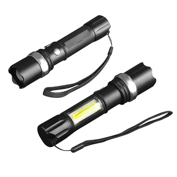 XANES 1102 XPE + COB 1000Lumens 3Modes Front & Side Lights Red & Blue & White Lights LED Flashlight