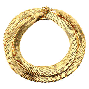 Punk 18k Gold Plated Zinc Alloy Chain Trendy Snake Necklace Men Jewelry