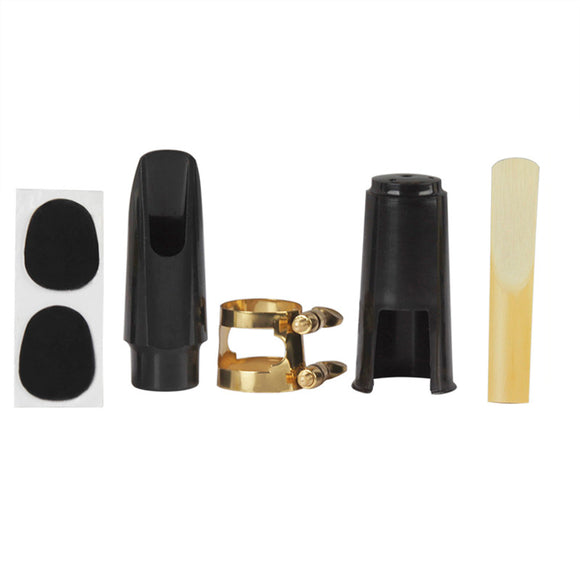 Soprano Saxophone Mouthpiece Plastic with Cap Metal Buckle Reeds Mouthpiece Patches Pads Cushions