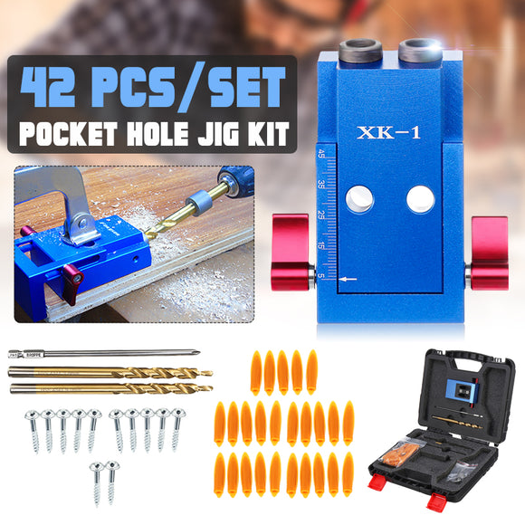 Upgrade XK-1 Pocket Hole Jig Step Drill Bit Kit Wood Oblique Drill Guide Set Woodworking Locator Tools