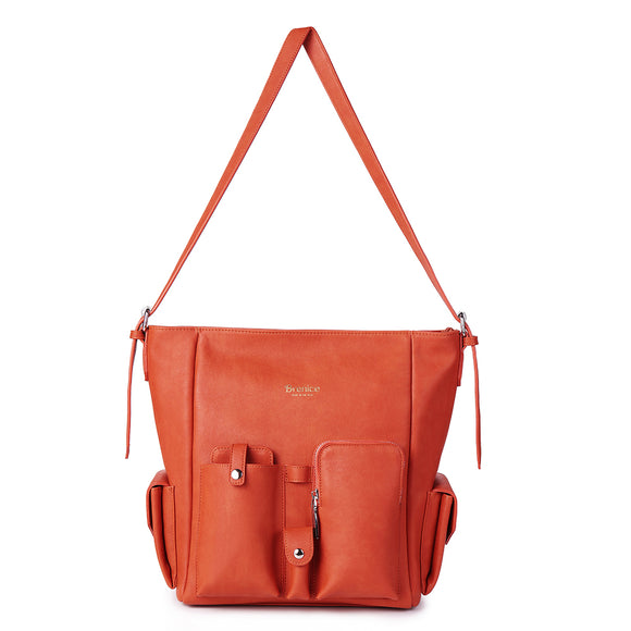 Brenice Women Multi-Pockets Handbag Solid Multifunction Shoulder Bag