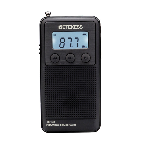 Retekess TR103 3Band Radio FM MW SW Radio LCD Display SD Card MP3 Player