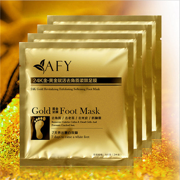 AFY Gold Foot Mask Exfoliating Whitening Nourish Sterilization Revitalizing Feet Care