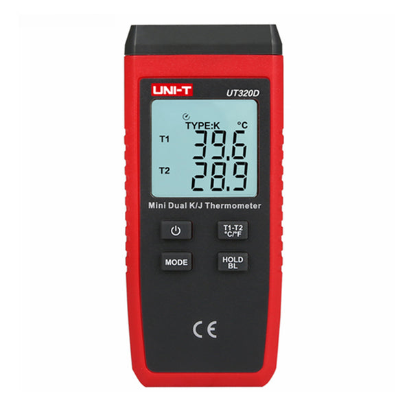 UNI-T UT320D Mini-contact Thermometer Dual-channel K/J Thermocouple Thermometer