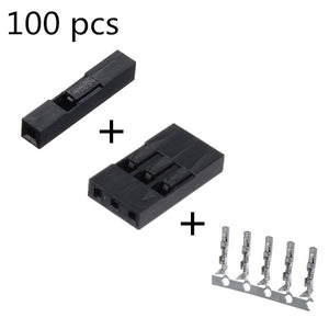 100 PCS 1P+ 3P Dupont Jumper Wire Housing + Female Pin Connector 2.54mm Interval