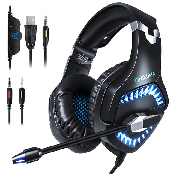 ONIKUMA K1 Pro Gaming Headphone PS4 Headset Bass 3D Surround Stereo Gamer Headset with Mic for PS4 Laptop Phone Xbox