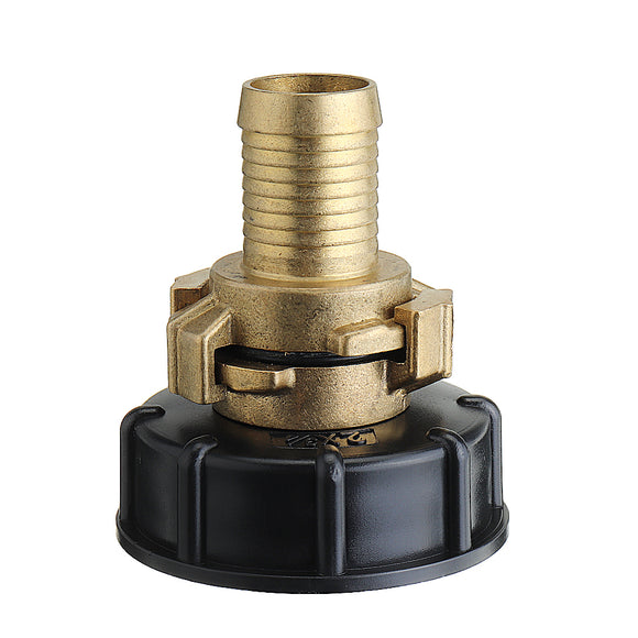 S60x6 IBC Faucet Tank Coarse Thread Drain Adapter to Brass with 20/25mm Hose Outlet Fitting Connector Replacement Valve Fitting Parts for Home Garden