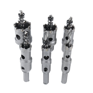 Drillpro 6Pcs TCT Carbide Hole Saw Cutter Drill Bit Set for Stainless Steel Metal