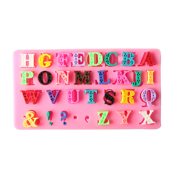 Alphabet Silicone Mold Capital Letter Punctuation Fondant Biscuit Cake Mould