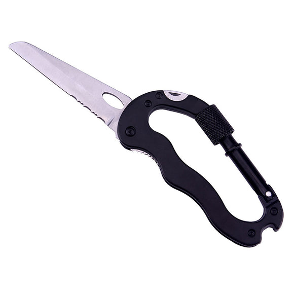 IPRee 180mm 3CR13 Stainless Steel Multifunction Folding Knife Carabiner Hook Knife