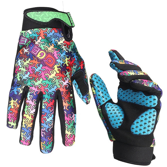 Windproof Warm Seismic Slip Motorcycle Racing Bicycle Riding Full Finger Gloves For QEPAE