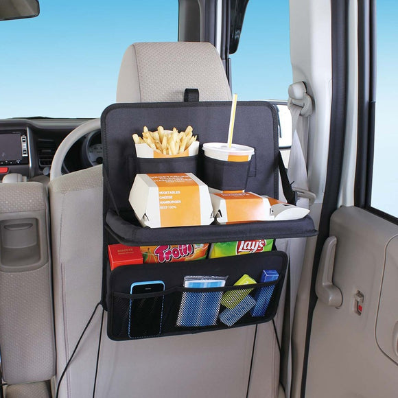 Car Seat Back Folding Portable Storage Box Bag Beverage Cup Cellphone Holder