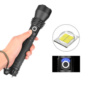 MECO 1285 XHP50 LED 3 Modes USB Rechargeable Telescopic Zoom LED Flashlight 18650/26650