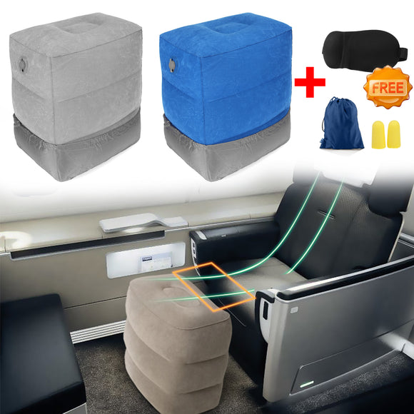 Car Airplane Travel Inflatable Footrest Parallel Seat Sleep Pillow Cushion Pad With Cover