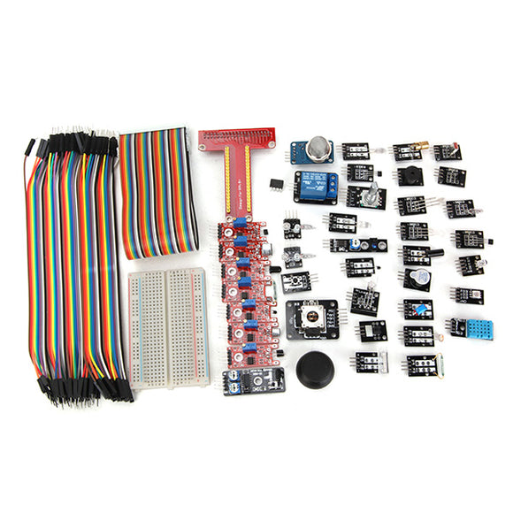 Geekcreit 37 Sensor Module Kit With T Type GPIO Jumper Cable Breadboard For Raspberry Pi