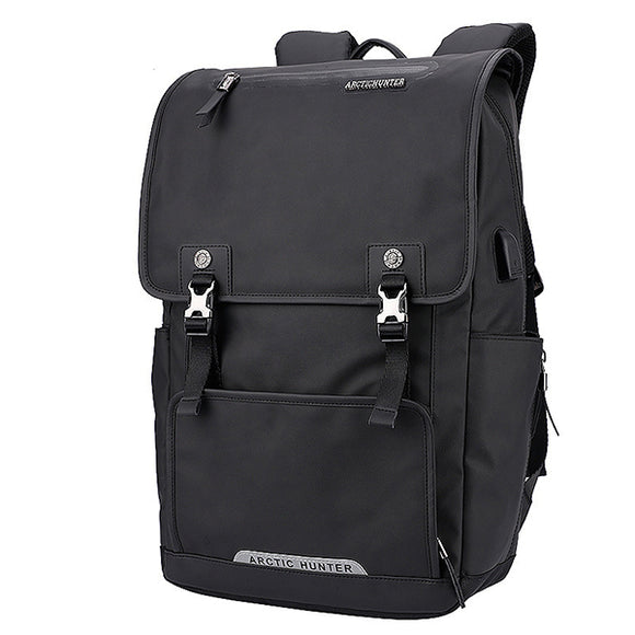 Men Oxford 18 Laptop Backpack Knapsack with USB Charging Port for School Outdoor Travel Hiking
