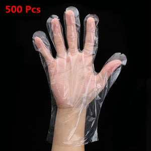 500Pcs Safety Gloves Disposable Gloves Home Kitchen Dining Transparent