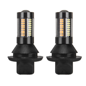 Pair T25 T20 1156 4014 66SMD LED Dual-Color Car Turn Lights Daytime Running DRL Lights Bulb Kit