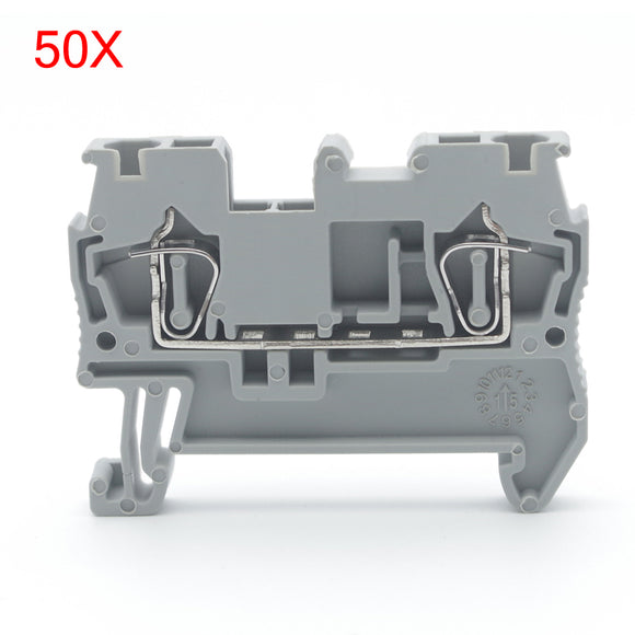 Excellway ST-2.5 Spring Terminals Self-locking Type Connecctors Row of Flame Retardant 50Pcs
