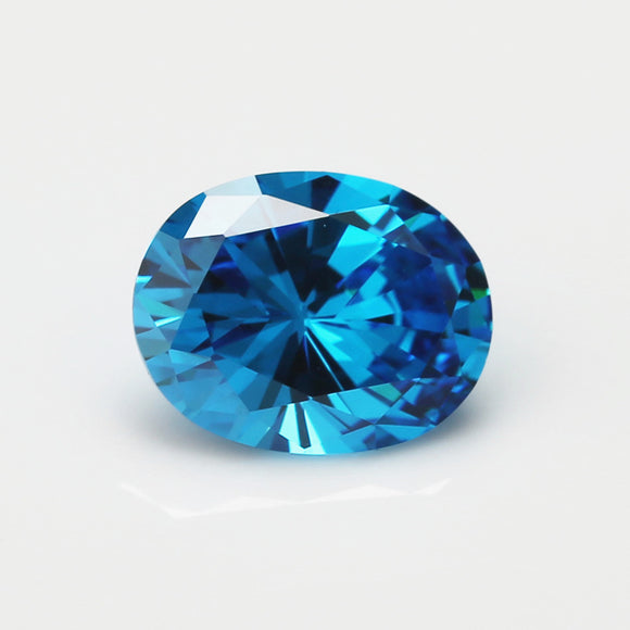 10x12mm 7.56ct Sea Blue Sapphire Oval Faceted Cut Shape AAAAA VVS Loose Gemstone