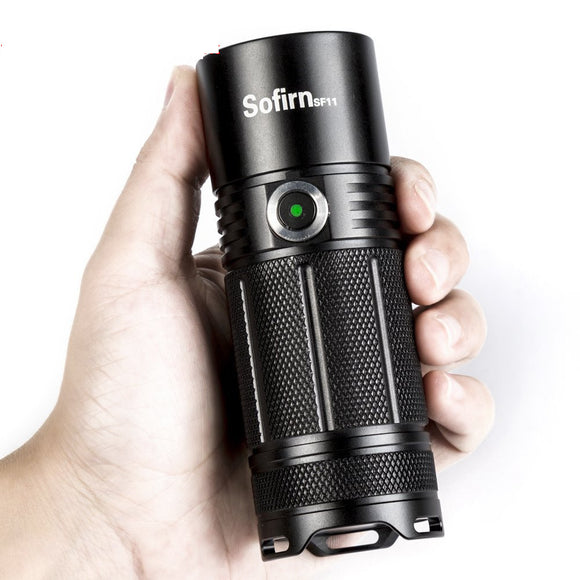Sofirn SF11 Powerful LED flashlight Tactical Flashlight AA Torch XPL 1100lm LED High Power Light Lamp Indicator Power 6 Modes Camping