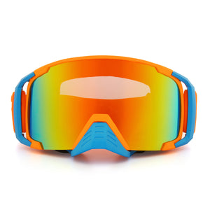 Motorcycle Racing Anti Fog Goggles Dual Lens Outdooors Snowboard Ski Snowboard Dumb Orange Frame