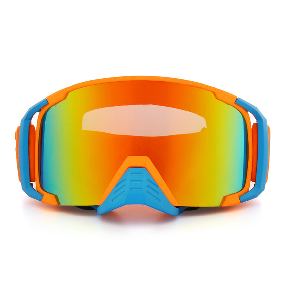 Motorcycle Racing Anti Fog Goggles Dual Lens Outdooors Snowboard Ski Snowboard Dumb Orange Frame