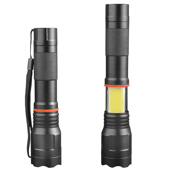 XANES 1615  T6 + COB 1000Lumens 5Modes Front & Side Lights Zoomable Tactical LED Flashlight with