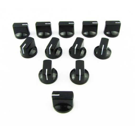 24pcs AMP Knobs Guitar Effect Pedal Knobs Black Flat Pointer Knobs Plastic