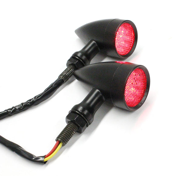 2PCS 12V 15 LED Red Light Motorcycle Turn Signal Lights Universal Aluminum Alloy