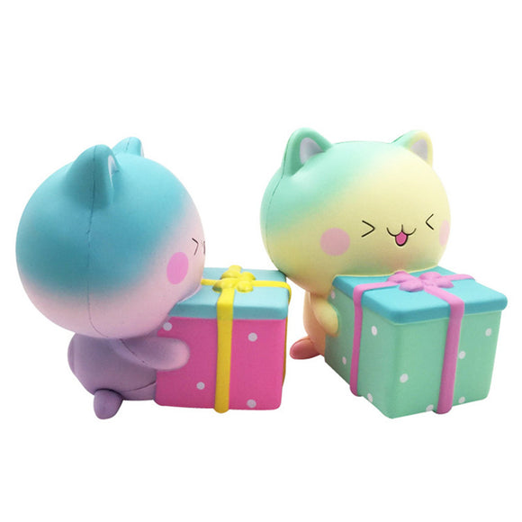 Gift Box Cat Squishy 11*13.5CM Slow Rising Soft With Packaging Collection Gift Toy