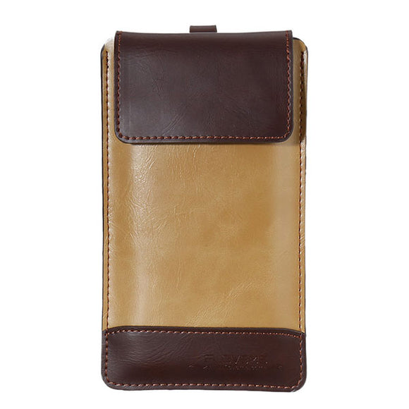 Men PU Leather 4.7/5.5 Inch Phone Holster Clip Phone Bag Waist Bag