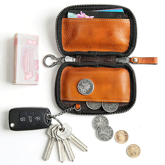 Genuine Leather Card Holder Coin Bag Key Bag Solid Car Key Case For Men