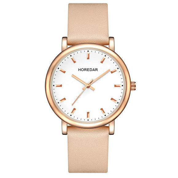 HORADAR M853 Classic Simple Women Watch Waterproof Leather Strap Quartz Watches