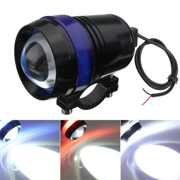12V 30W Motorcycle U3 LED Angel Eye Driving Fog Spot Headlights Hi/Lo Flash Lamp