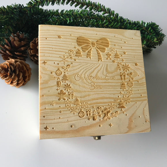 Christmas Decorations EVE BOX Christmas Wooden Carving Gift Box Creative Xmas Tree Box