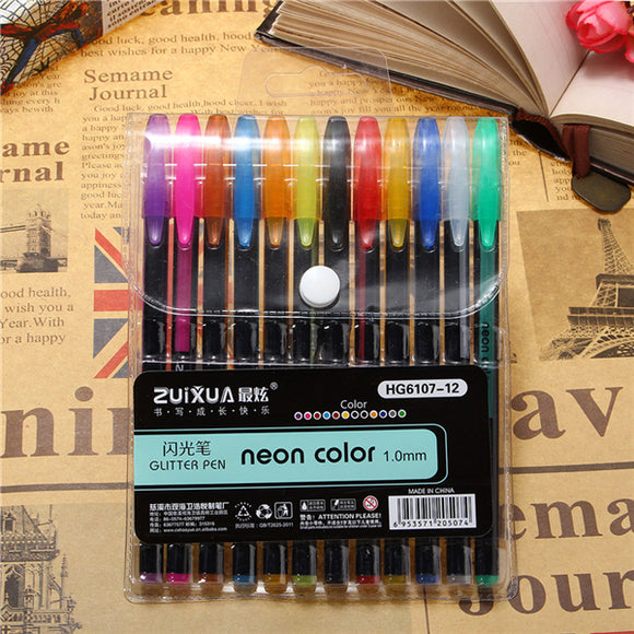 12 Pcs Color Gel Pen Set Adult Coloring Book Ink Pens Drawing Painting Craft Art